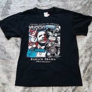 Obama 44th President 2008 Black Commemorative Tee